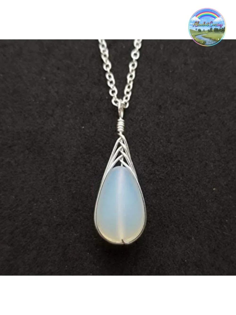 Handmade Sea Glass Necklace Hawaiian Jewelry Pendant Moonstone Braided